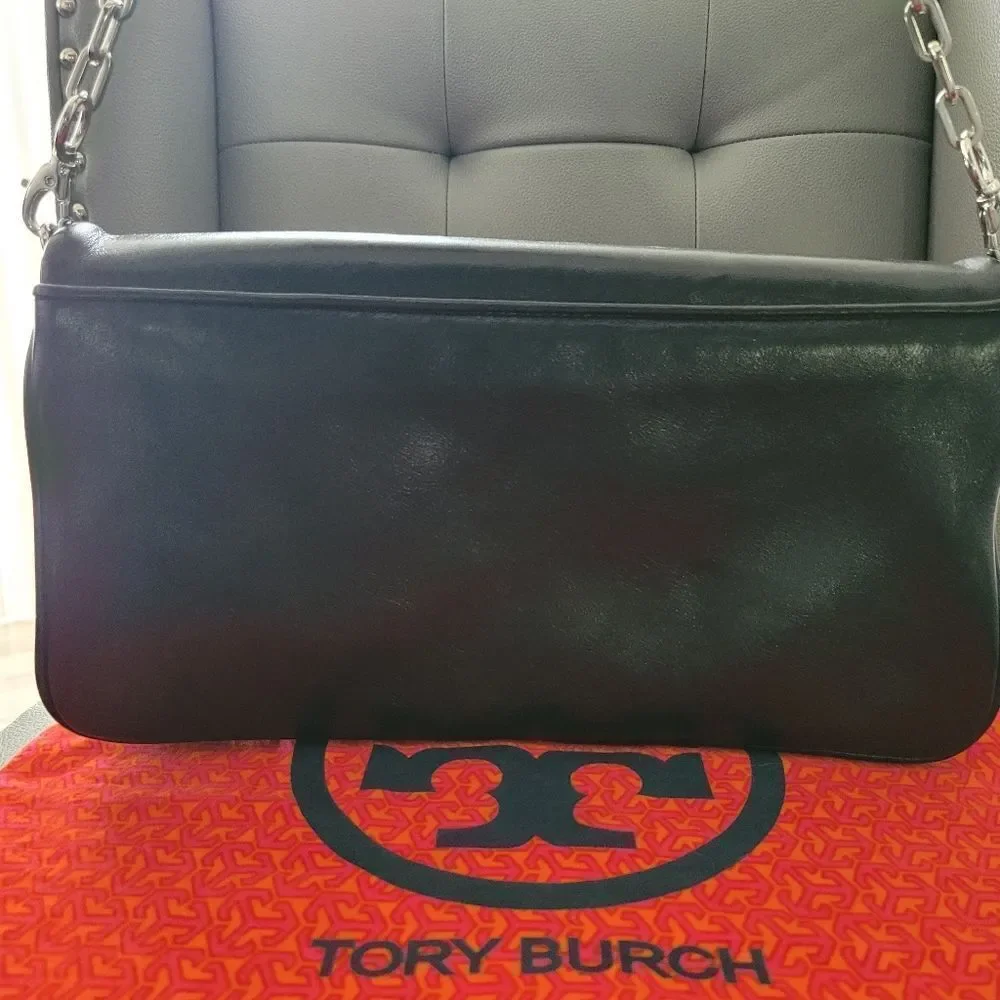 Tory Burch Reva Black Shoulder/Clutch Bag